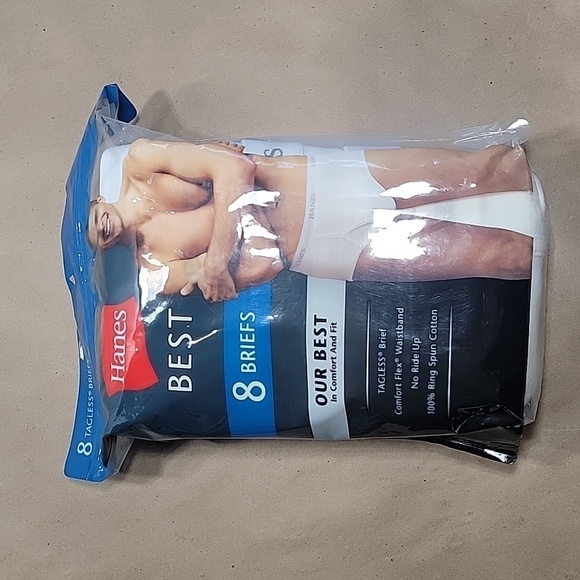 Hanes, Size XL, 8-Pk White Briefs, NEW in Package - Picture 1 of 3